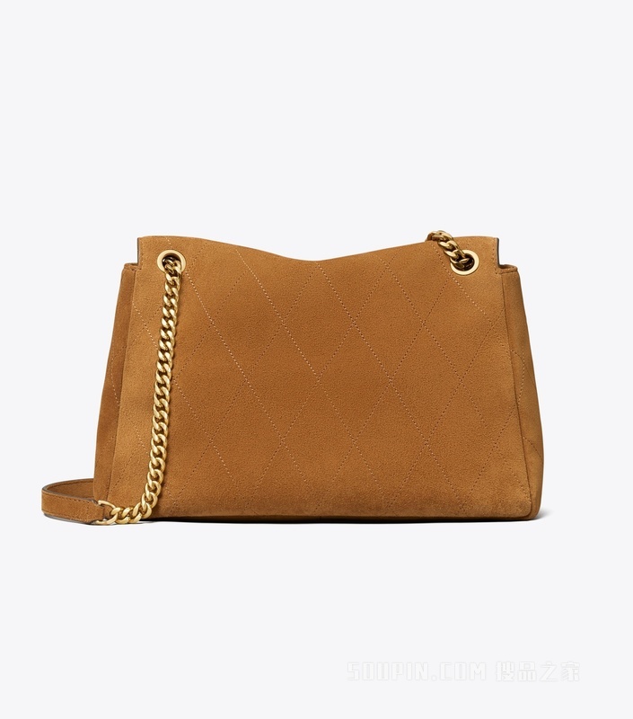【新品】Charlie 大号绗缝肩背包 焦糖色