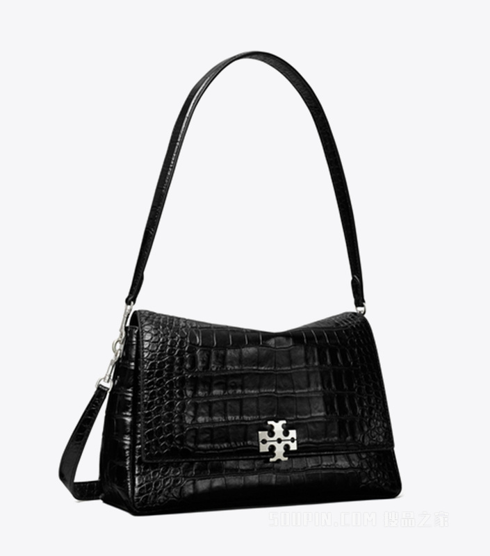 【新品】Charlie 鳄鱼纹压花单肩包 黑色