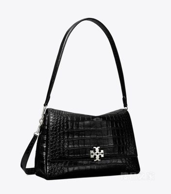 【新品】Charlie 鳄鱼纹压花单肩包 黑色