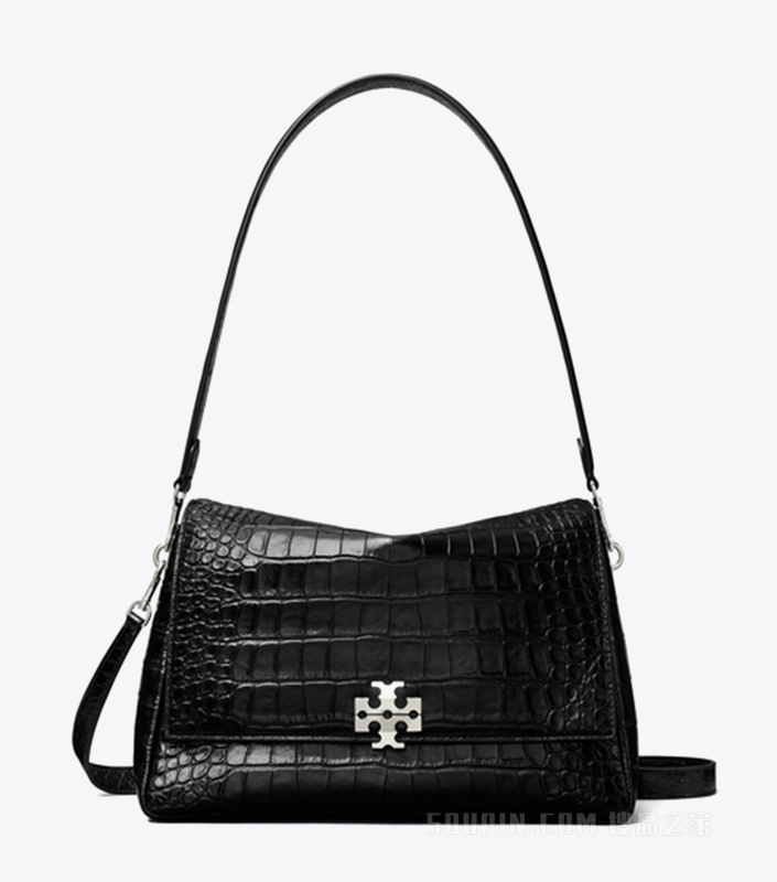 【新品】Charlie 鳄鱼纹压花单肩包 黑色