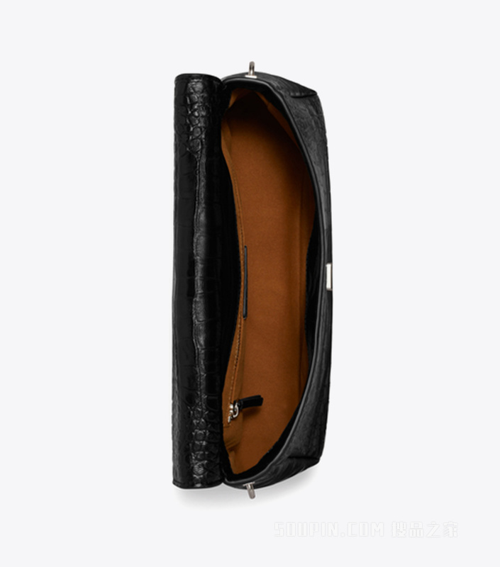 【新品】Charlie 鳄鱼纹压花单肩包 黑色