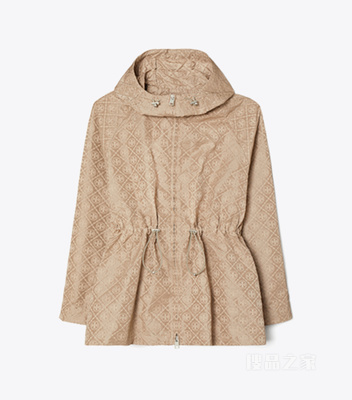 【新品】T Monogram 提花收腰夹克 米色 T Monogram 图案