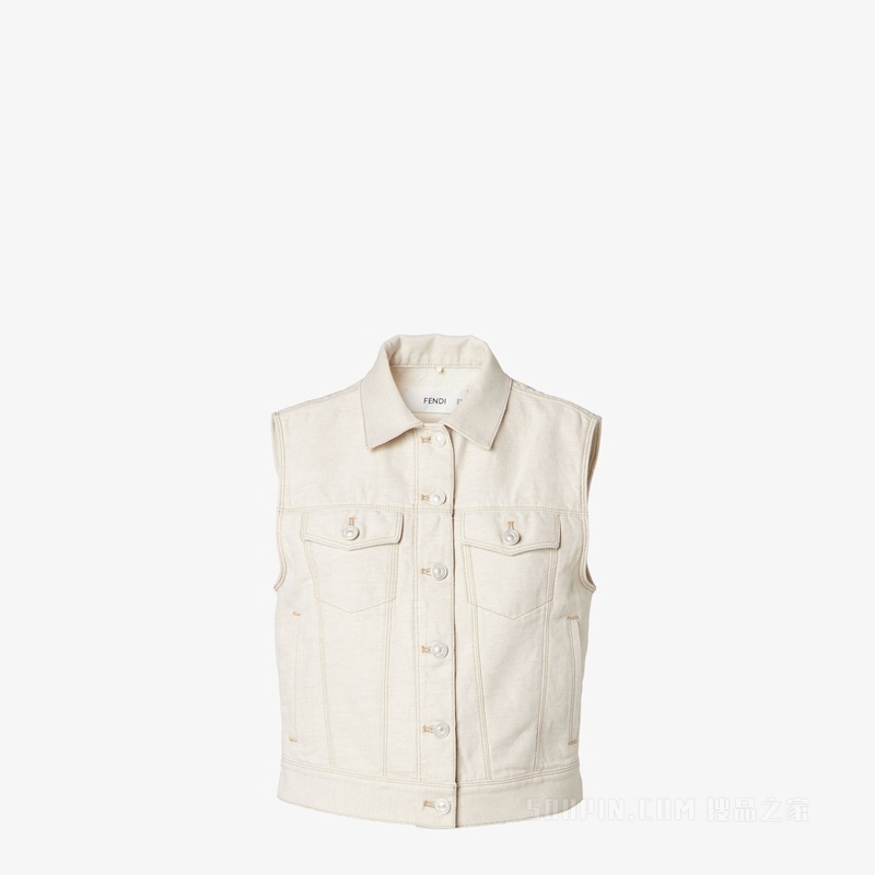 背心 象牙色Selleria牛仔背心