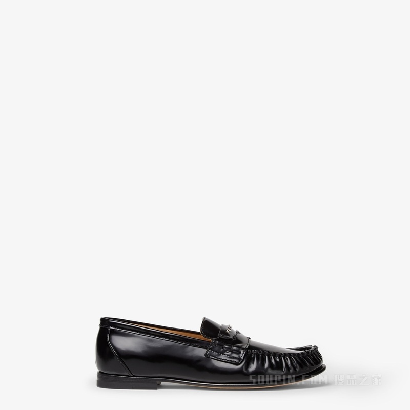 FENDI Scrunch 黑色皮革乐福鞋