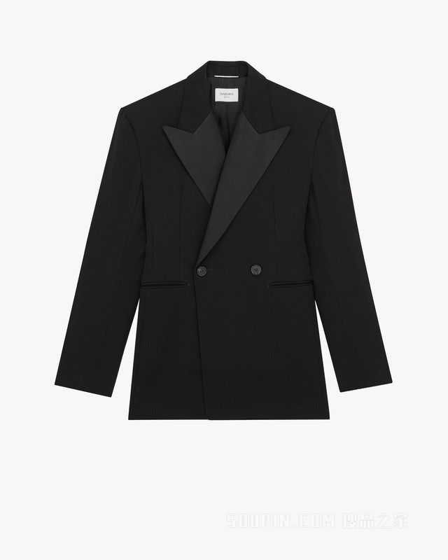 GRAIN DE POUDRE粒纹无尾晚礼服夹克