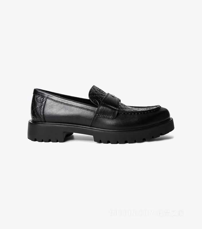 【新品】T Monogram 经典厚底乐福鞋 纯黑