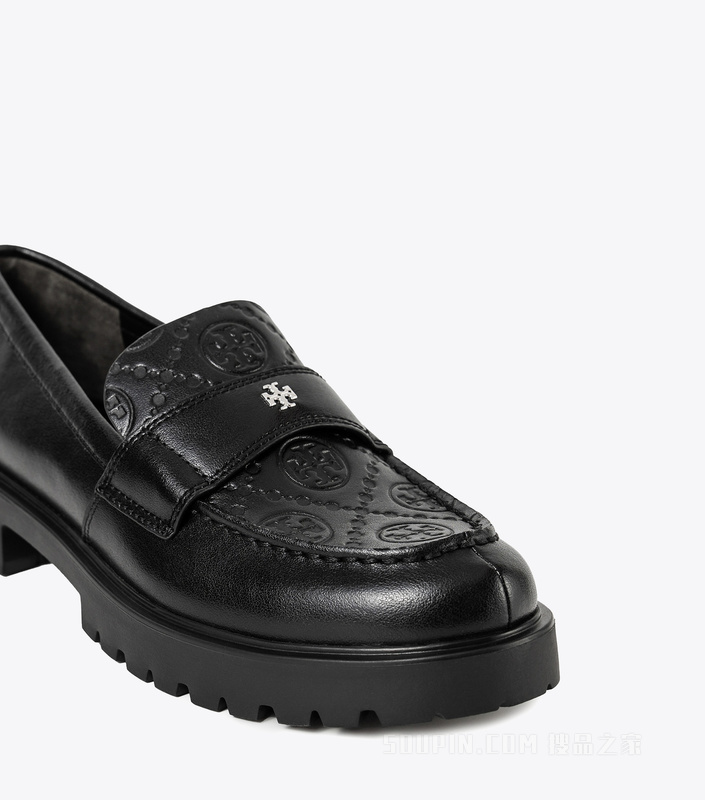 【新品】T Monogram 经典厚底乐福鞋 纯黑