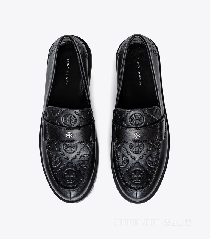 【新品】T Monogram 经典厚底乐福鞋 纯黑
