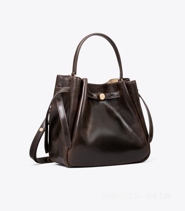 【新品】Romy 做旧水桶包 深棕色
