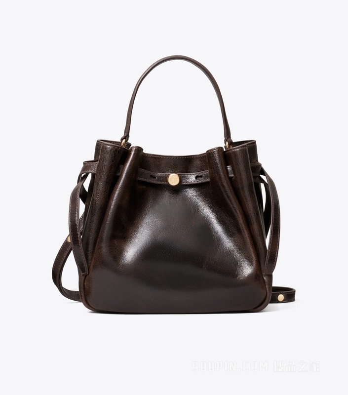 【新品】Romy 做旧水桶包 深棕色