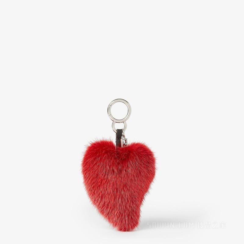 FENDI Heartbeat挂饰 红色水貂挂饰