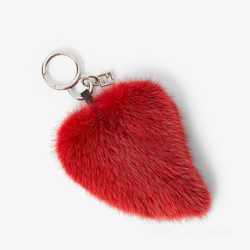 FENDI Heartbeat挂饰 红色水貂挂饰