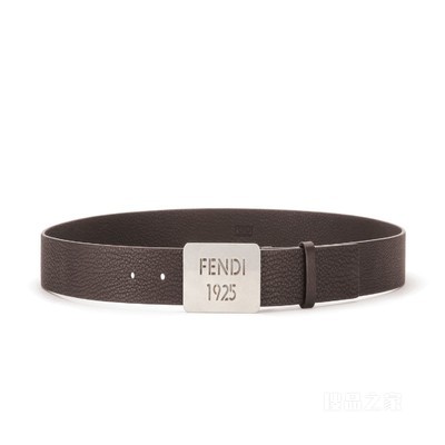 FENDI 1925腰带 30毫米宽深棕色罗马牛皮革腰带