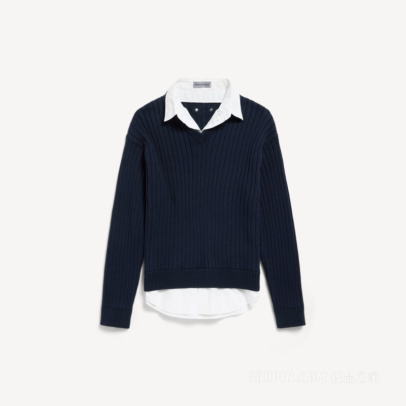 HYBRID SHIRT/KNIT毛衣