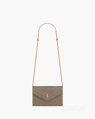 LE CASSANDRE粒面皮革信封链条钱包