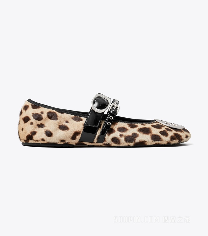 【新品】Reva Punk 旅行芭蕾平底鞋 豹纹斑点 / 银色