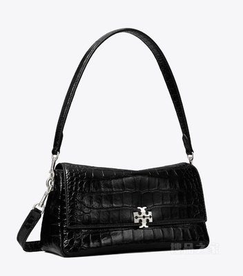 【新品】Charlie 小号鳄鱼纹肩背包 黑色