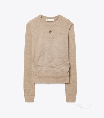 【新品】T Monogram 羊毛毛衣 浅米混色
