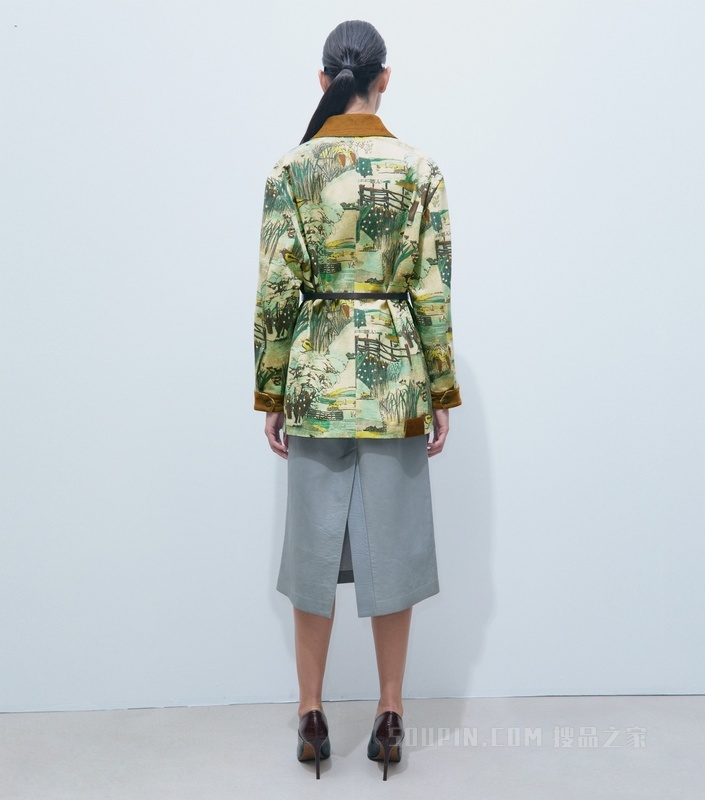 【新品】印花牛仔工装夹克 黄色印花