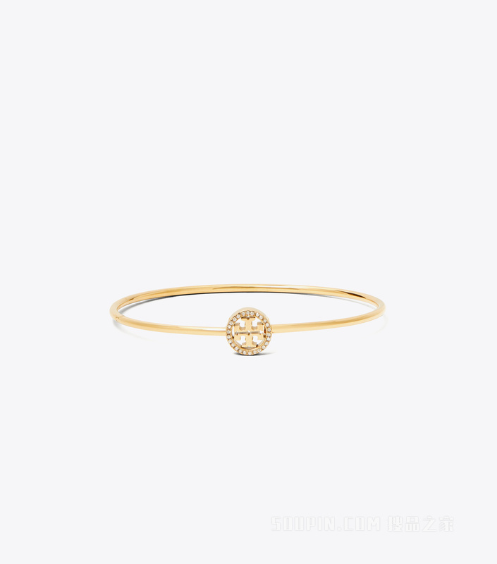 【新品】Icon 经典系列密镶铆钉搭扣手镯 Tory 金/水晶色