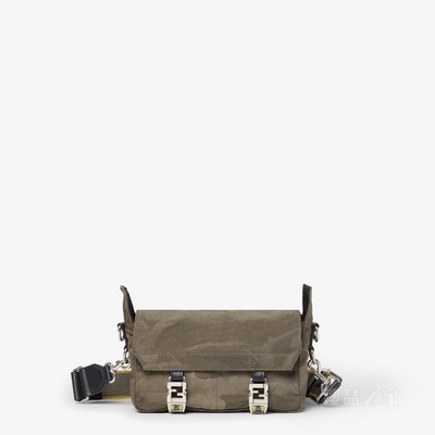 FENDI Flow小号手袋 灰绿色拼接尼龙手袋