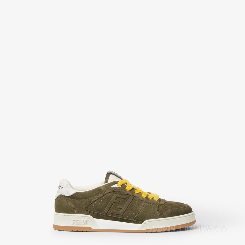FENDI Match运动鞋 苔藓绿绒面革低帮鞋