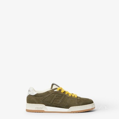 FENDI Match运动鞋 苔藓绿绒面革低帮鞋