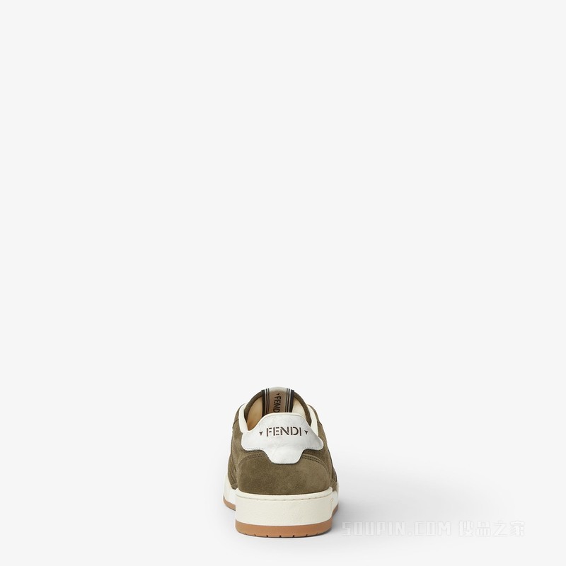 FENDI Match运动鞋 苔藓绿绒面革低帮鞋