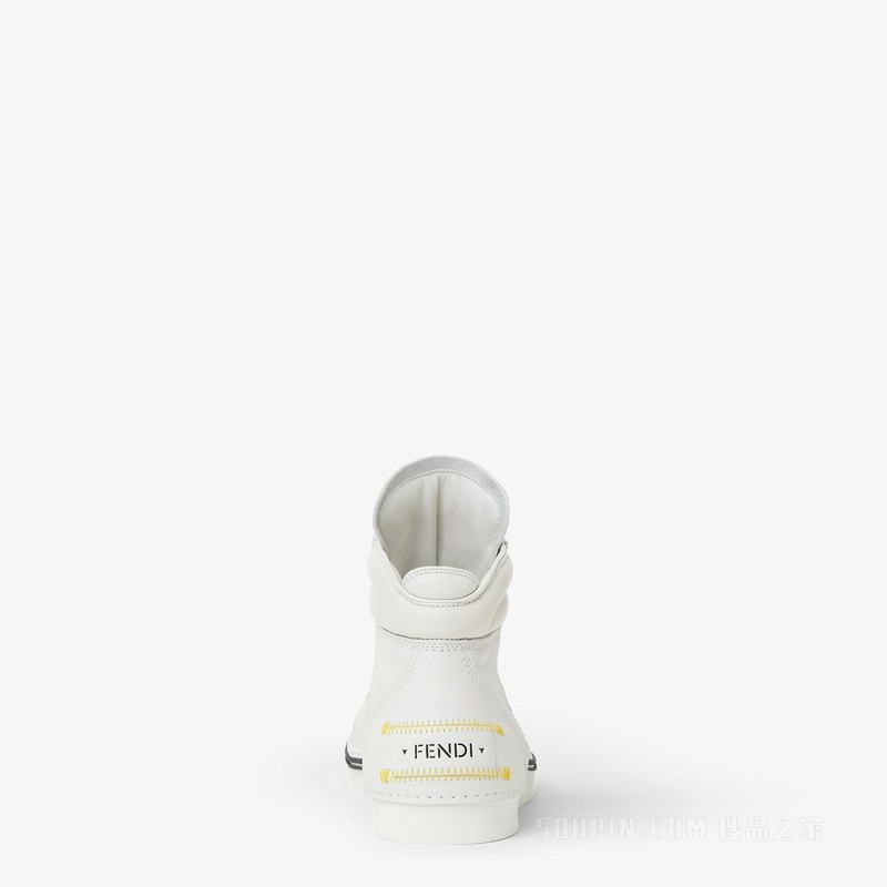 FENDI Fender运动鞋 白色皮革高帮鞋