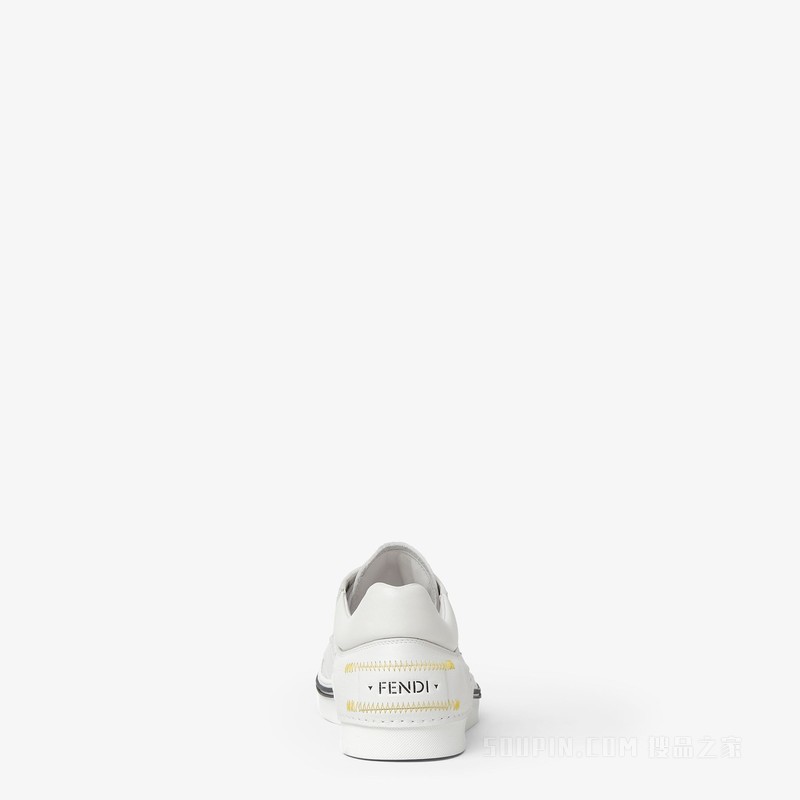 FENDI Fender运动鞋 白色皮革低帮鞋