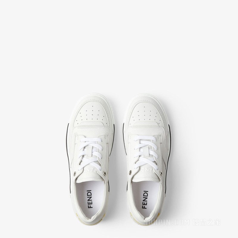 FENDI Fender运动鞋 白色皮革低帮鞋