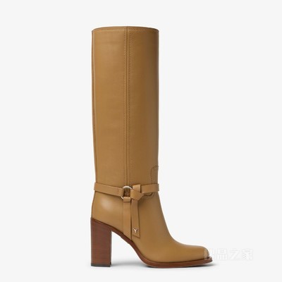 FENDI Dressage 驼色皮革靴子