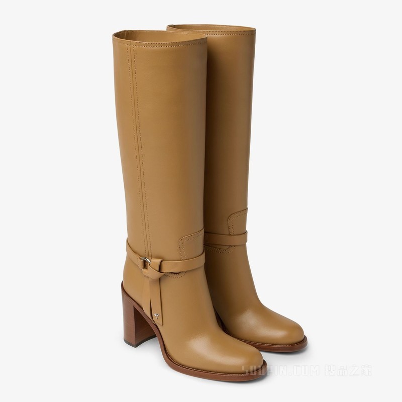 FENDI Dressage 驼色皮革靴子
