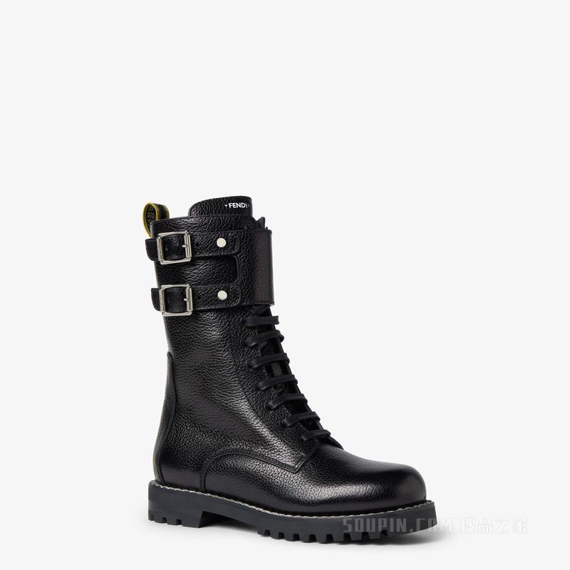 FENDI Commando 黑色皮靴