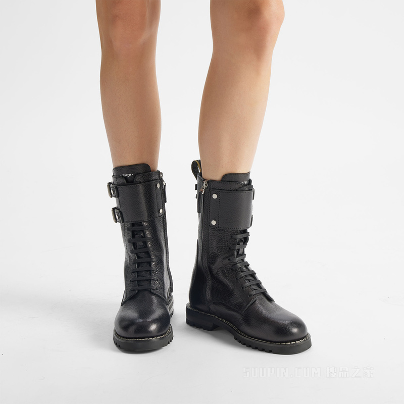 FENDI Commando 黑色皮靴