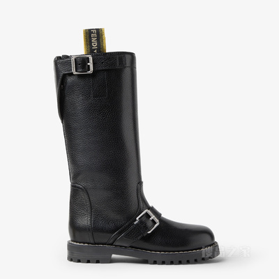 FENDI Commando 黑色皮靴