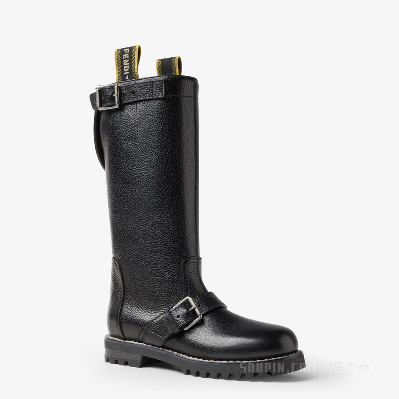 FENDI Commando 黑色皮靴