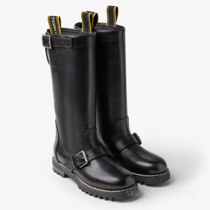 FENDI Commando 黑色皮靴