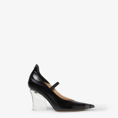 FENDI Illusion 黑色皮革高跟鞋