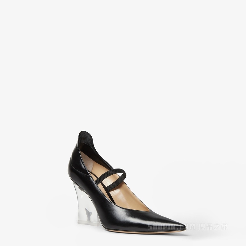 FENDI Illusion 黑色皮革高跟鞋