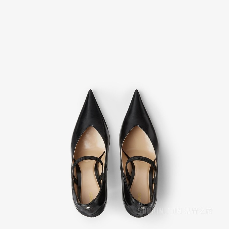 FENDI Illusion 黑色皮革高跟鞋