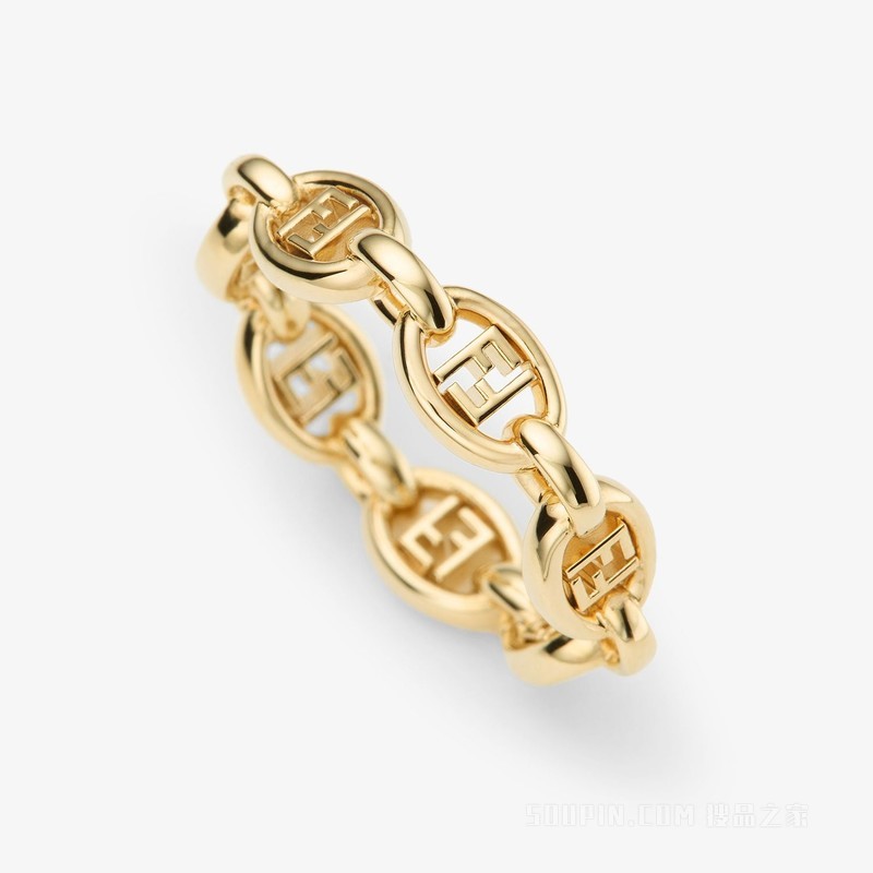 FENDI Orbit戒指 金色金属戒指