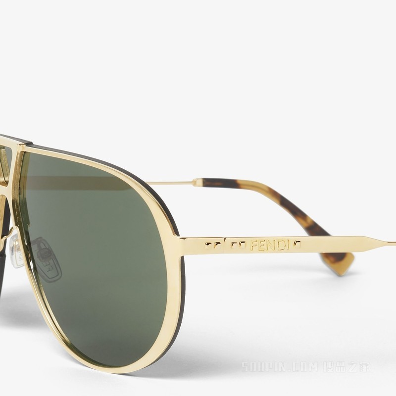 FENDI Eclipse 金色金属太阳镜