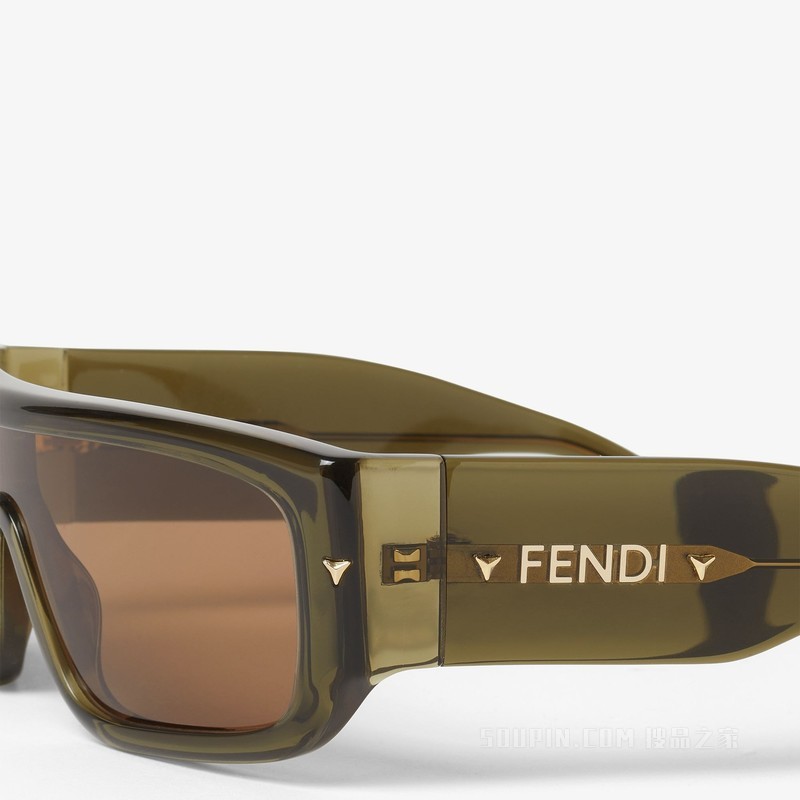 FENDI Screen 透明绿色醋酸酯材料太阳镜