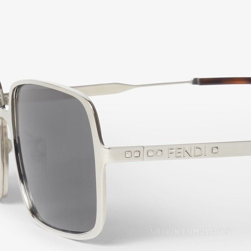 FENDI Line 银色金属太阳镜