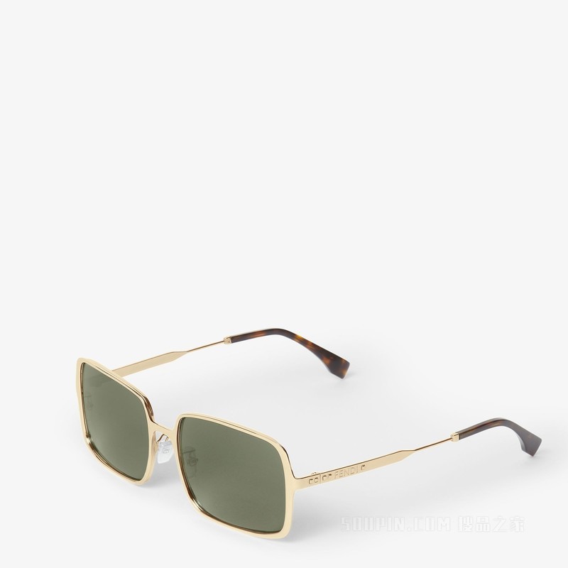 FENDI Line 金色金属太阳镜
