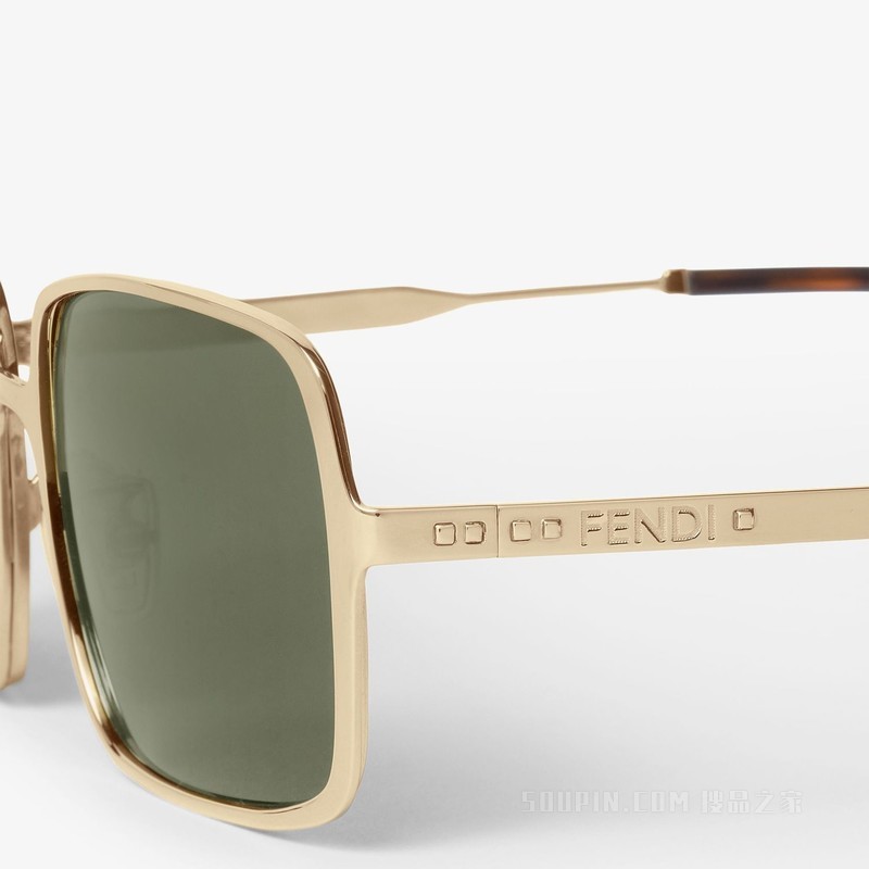 FENDI Line 金色金属太阳镜
