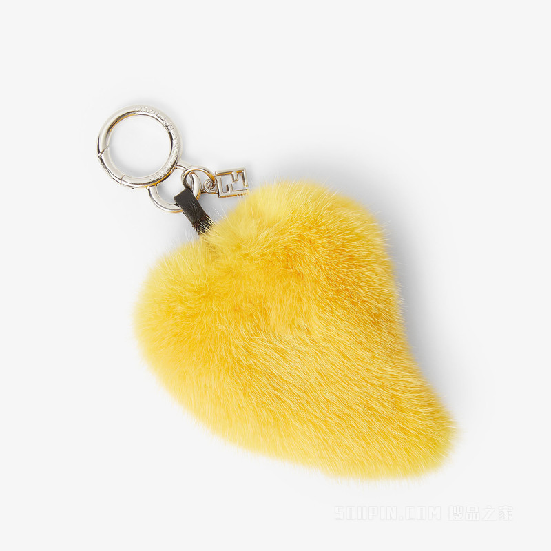 FENDI Heartbeat挂饰 黄色水貂挂饰