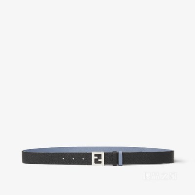 FF双面腰带 30毫米宽浅蓝色和黑色两面用皮革腰带