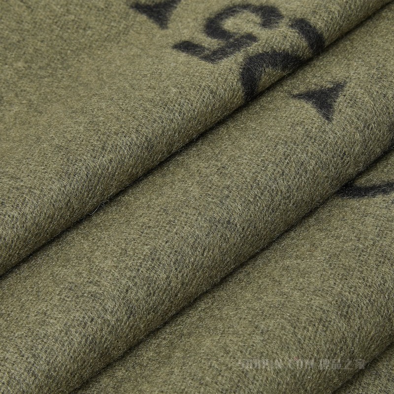 围巾 绿色绵羊毛和羊绒混纺围巾